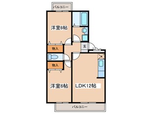 アルファタウン秦野新町Ｂ棟の物件間取画像